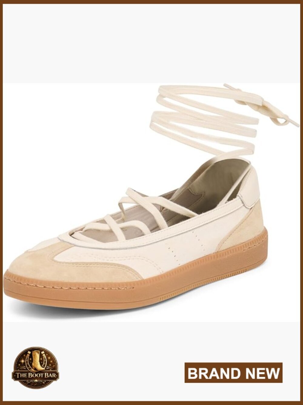 Ballet Flat with Leather Upper and Rubber Sole